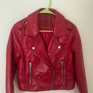 Red leather jacket